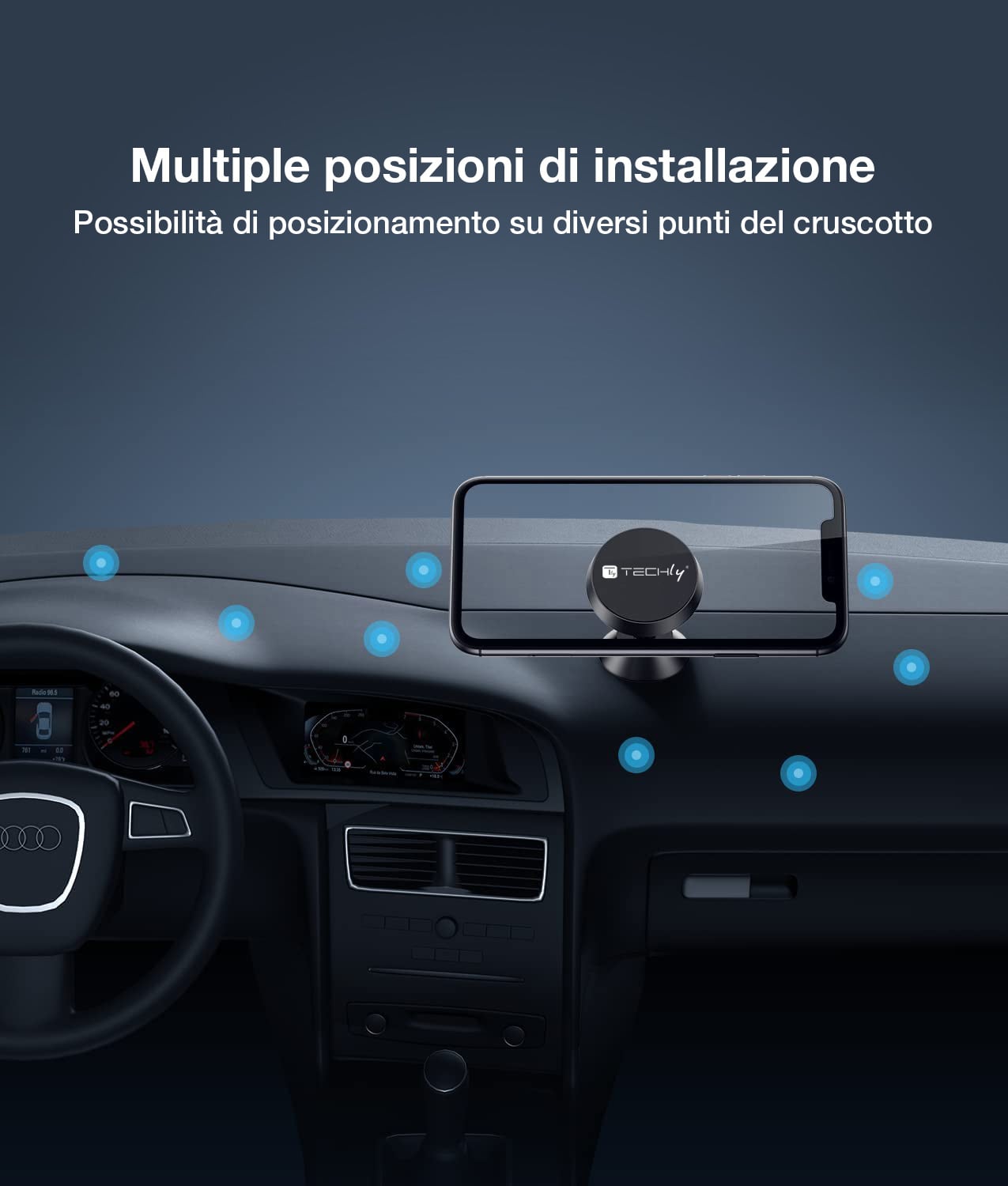 Supporto Smartphone Magnetico con Doppio Snodo Metallico 360°