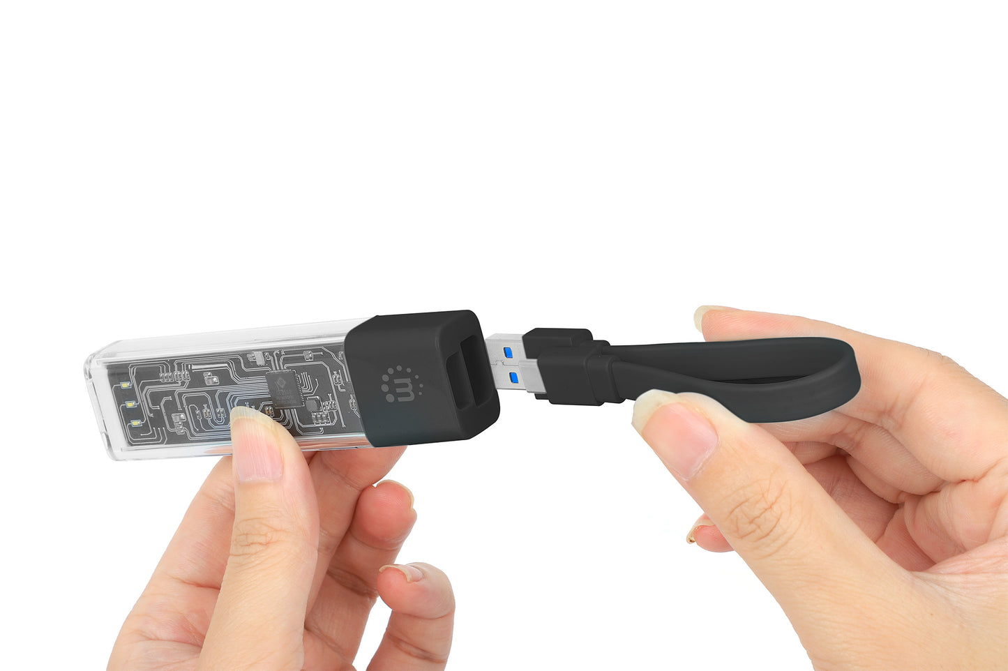 Hub Combo USB 3.2 USB-C e USB-A 4 Porte Nero Trasparente