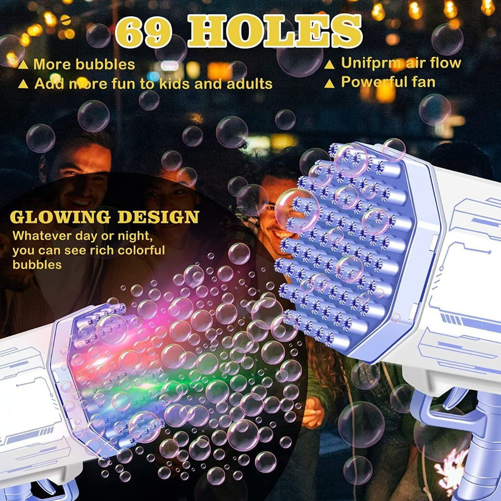 Pistola giocattolo a bolle Bubble gun 69 fori automatica