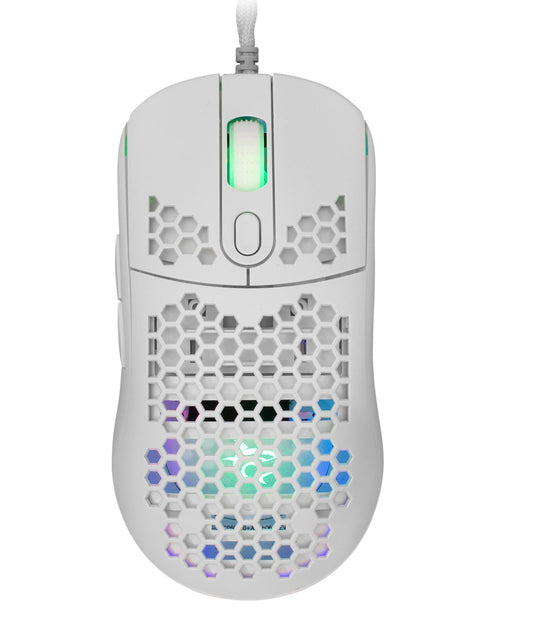 Mouse Ottico USB Gaming 6400 Dpi Retroilluminazione LED RGB 6D Bianco, GALAHAD