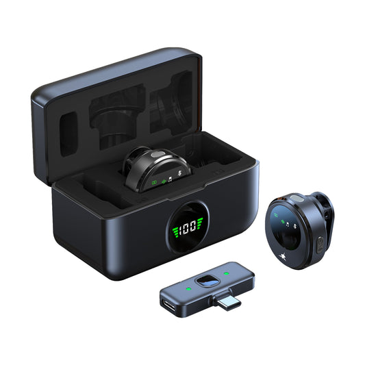 Set 2 Mini Microfoni Lavalier Wireless con Ricevitore USB-C&trade; e Custodia di Ricarica, TASSA