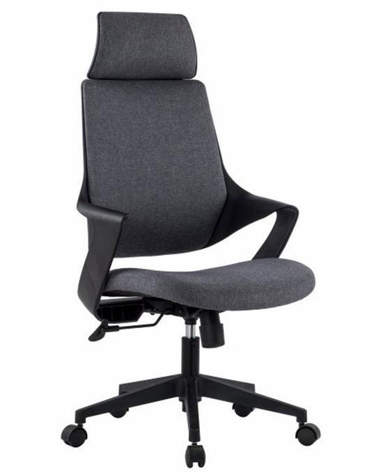 Sedia per Ufficio con Schienale Alto Design Moderno Grigio