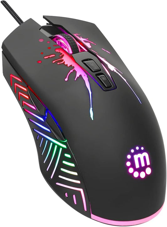 Mouse Ottico USB Gaming 7200 Dpi Retroilluminazione LED RGB