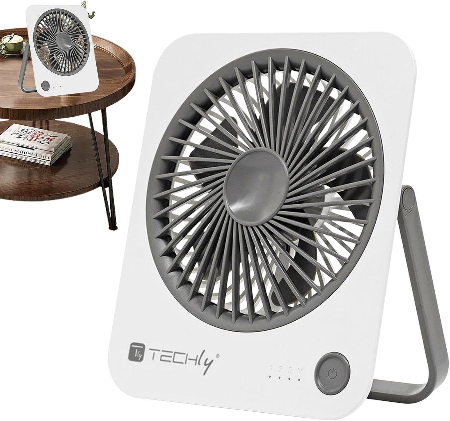 Ventilatore da Scrivania Ultra Sottile Pieghevole e Portatile a 4 Velocità