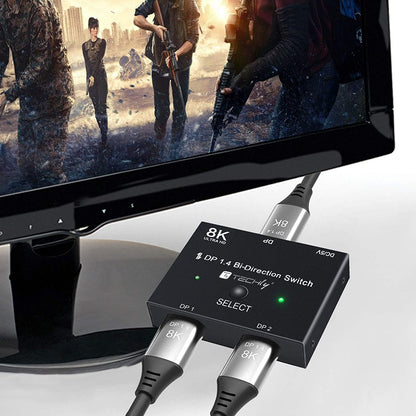 Switch Bidirezionale Convertitore Splitter DisplayPort 8K DP1.4 per Sorgenti Multiple e Display