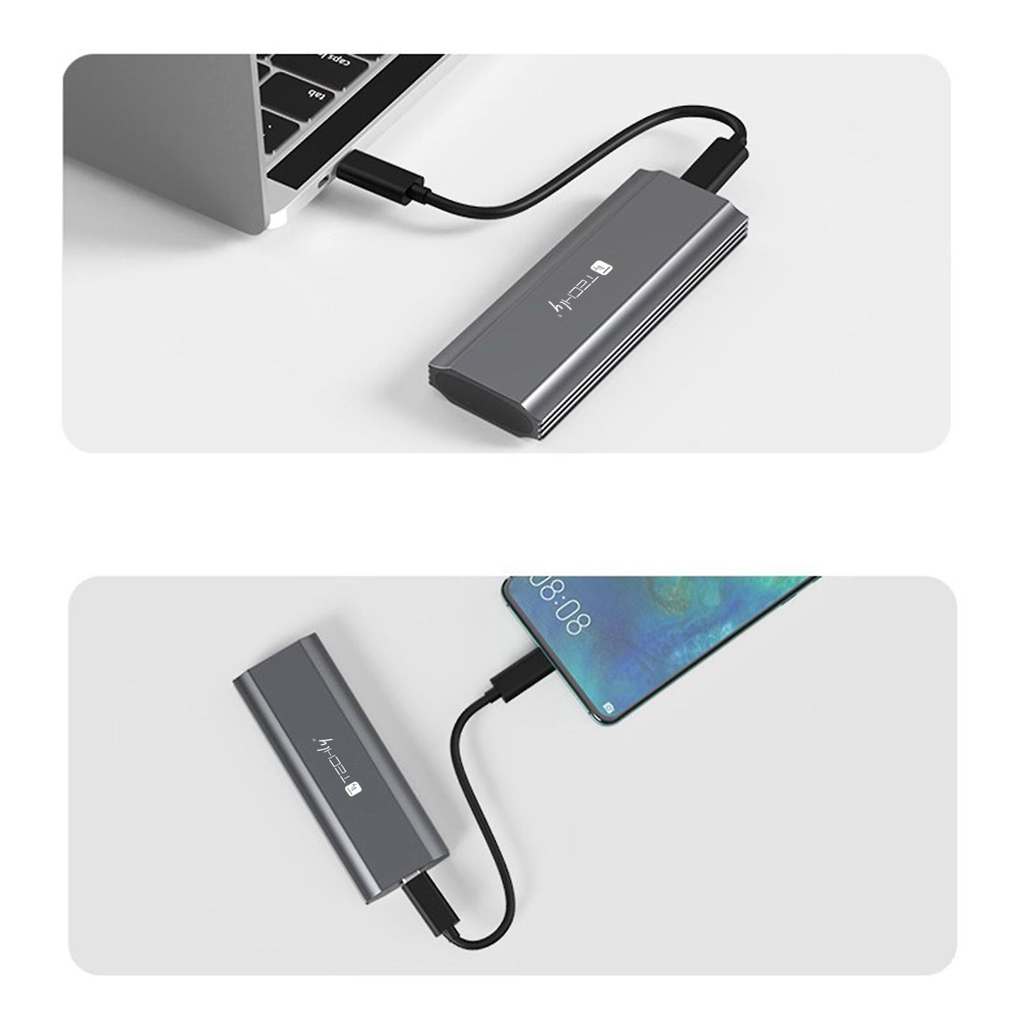 Box Esterno USB-C USB3.2 Gen2 NVMe/SATA M.2 SSD