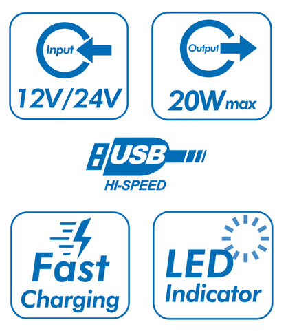 Caricabatteria da Auto USB-C PD da 20W