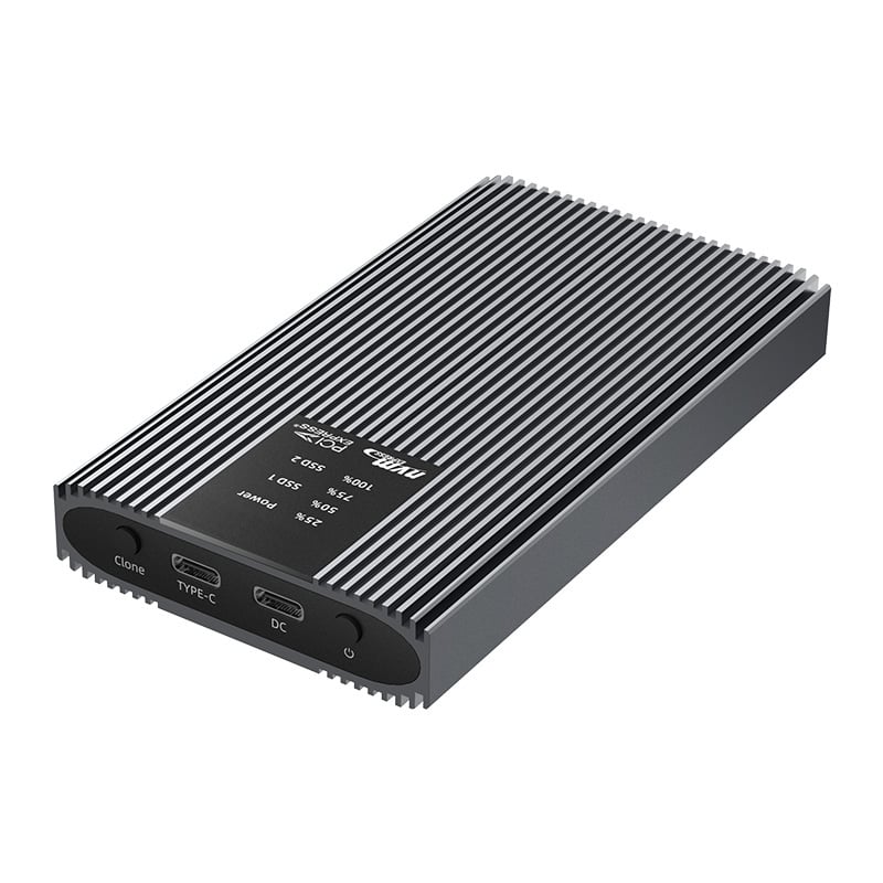 Box Esterno Duplicatore Clone Offline USB3.2 Gen 2x2 USB-C M.2 PCIe NVME 20 Gbps