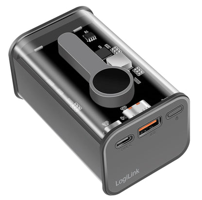 Power Bank 10000 mAh 1x USB-A 1x USB-C con Display PD & QC Trasparente