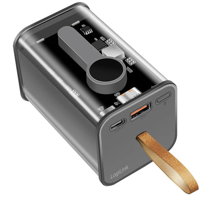 Power Bank 20000 mAh 1x USB-A 1x USB-C con Display PD & QC Trasparente