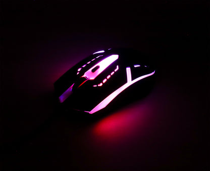 Mouse Ottico USB Gaming 1500 Dpi Retroilluminazione LED RGB
