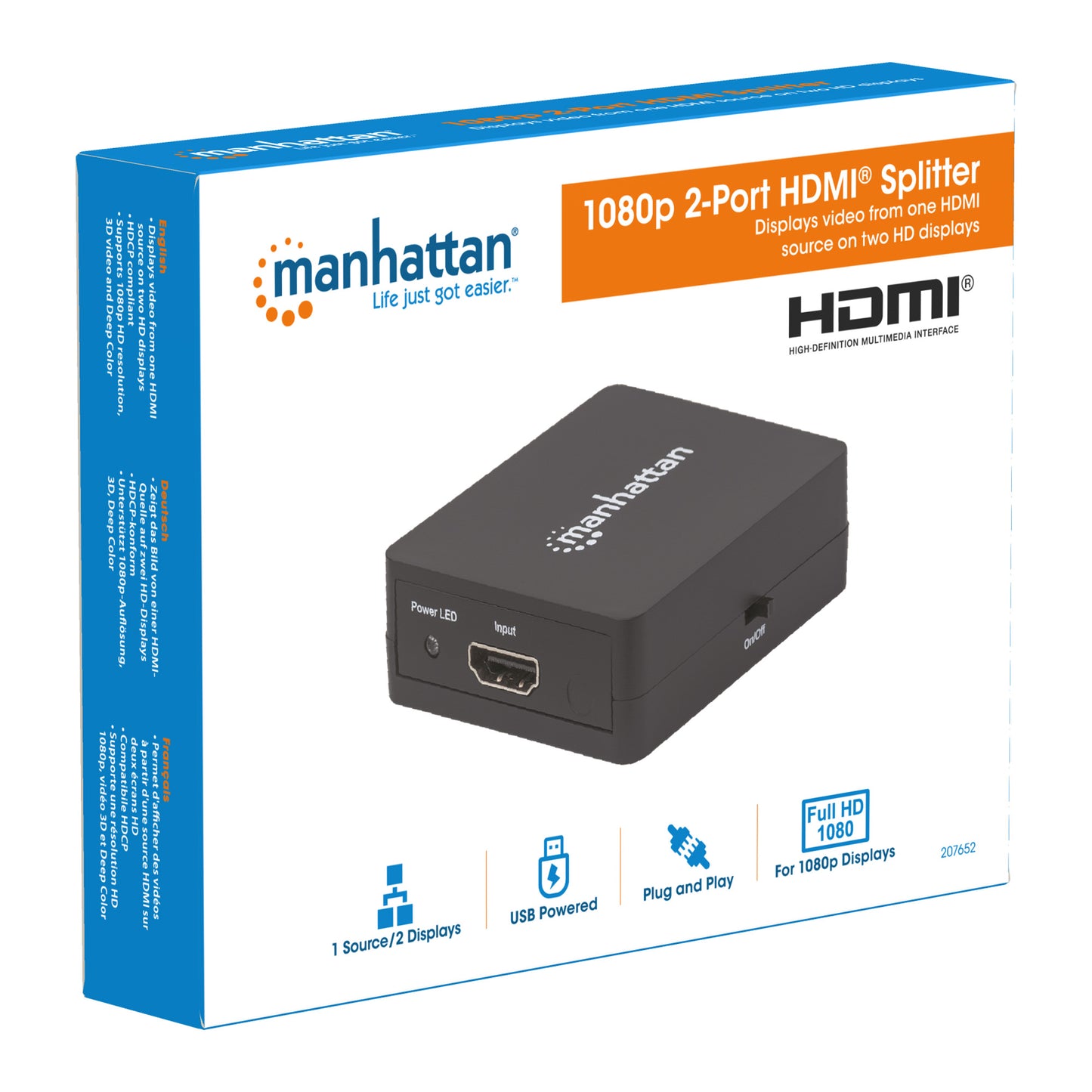 Splitter HDMI 2 porte 1080p