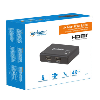 Splitter HDMI 4K UHD 3D con LED 2 vie