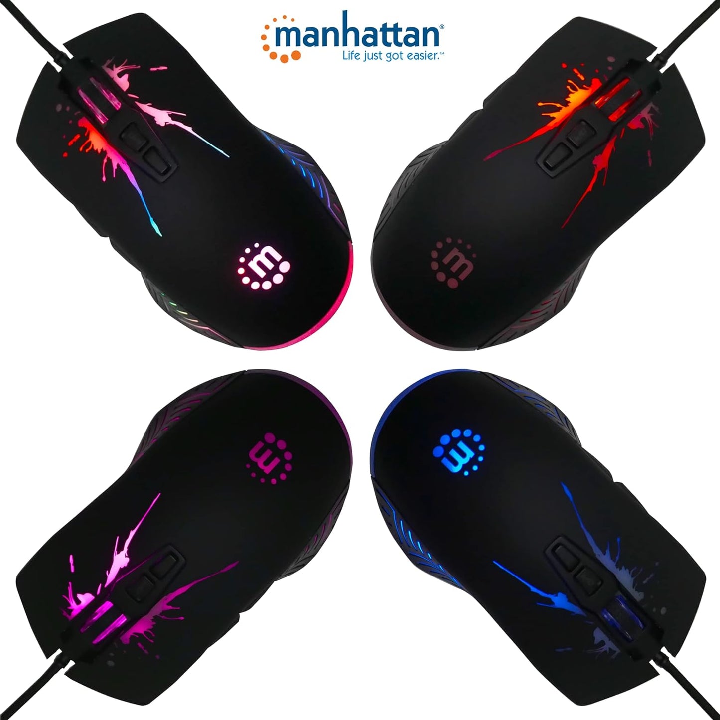 Mouse Ottico USB Gaming 7200 Dpi Retroilluminazione LED RGB
