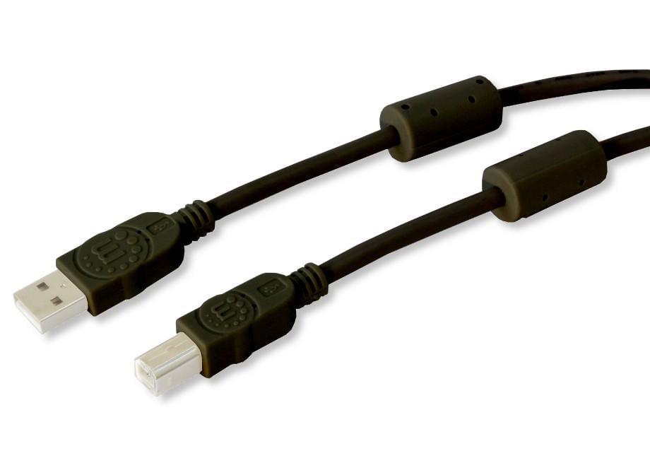 Cavo USB 2.0 A M / B M 1.8m con Ferrite Doppia Schermatura Nero