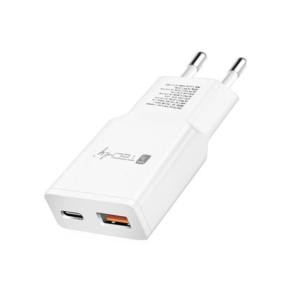 Caricatore Alimentatore USB-C 20W e USB-A QC da Muro