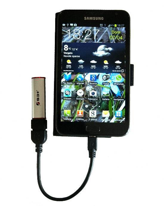 CAVO ADATTATORE USB 2.0 OTG, CONNETTORI MICRO USB B MASCHIO - USB A FEMMINA, 15 CM CON CONNETTORE 90 GRADI