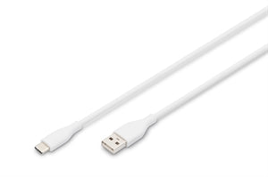 CAVO RICARICA GUAINA SILICONE USB-A / USB-C 1m, USB 2.0, 60W, BIANCO