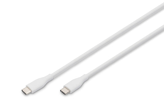 CAVO RICARICA GUAINA SILICONE USB-C / USB-C 0,5m, USB 2.0, 60W, BIANCO