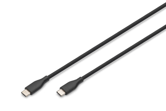 CAVO RICARICA GUAINA SILICONE USB-C / USB-C 1m, USB 2.0, 60W, NERO