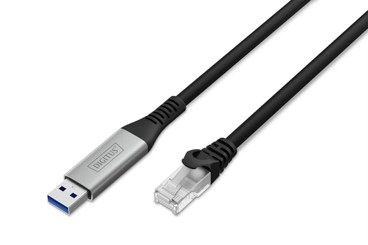 DIGITUS USB 3.2 Gen1 - Cavo Ethernet RJ45, 1Gbit/s, 2 mt. colore nero