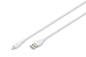 DIGITUS Cavo di collegamento in silicone Lightning,USB-A -Lightning 2 mt,bianco