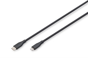 CAVO RICARICA GUAINA SILICONE USB-C / LIGHTNING 2m, USB 2.0, 60W, NERO