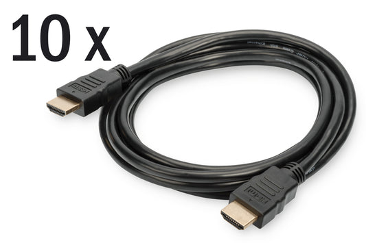 SET 10 CAVI HDMI 2.0 4K@60HZ MT 2 UHD 60p CONTATTI DORATI COLORE NERO
