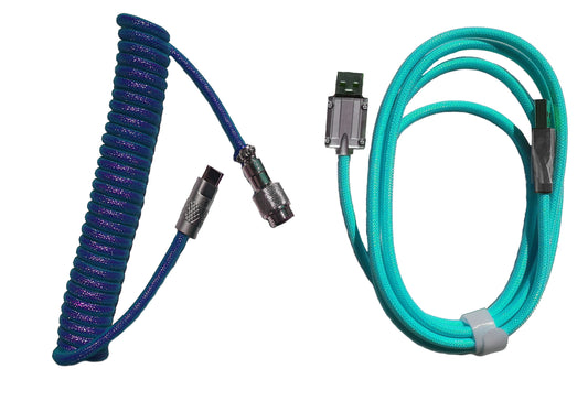 Coppia cavi Aviator blu/turchese RGB