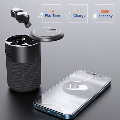Altoparlante BT v5.1 con Auricolari Wireless e Custodia di Ricarica 2 in 1