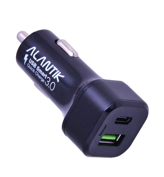 ALANTIK CARICABATTERIA DA AUTO 1 USB fast + 1 USB TYPE-C