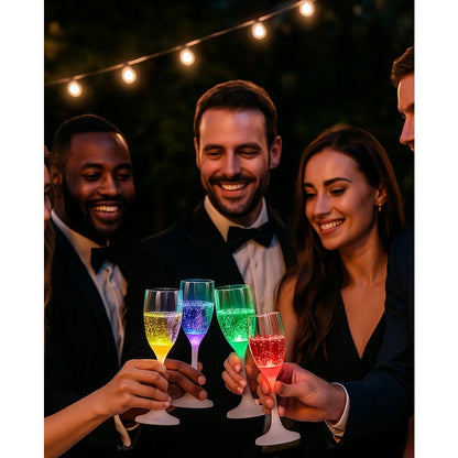 Confezione da 6 Bicchieri da Champagne con 6 Colorazioni LED