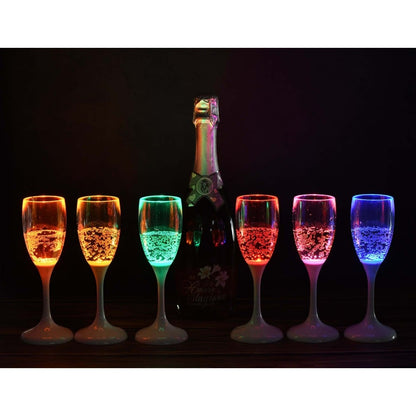 Confezione da 6 Bicchieri da Champagne con 6 Colorazioni LED