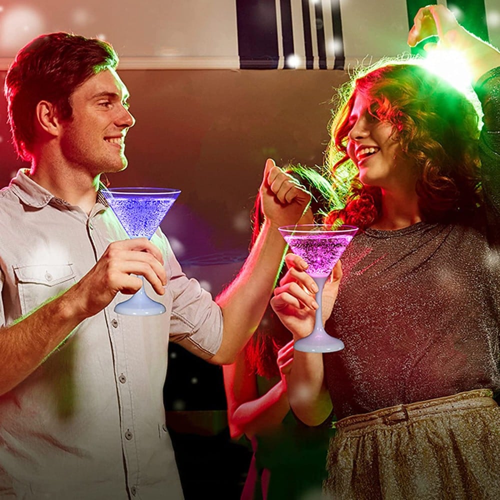 Confezione da 6 Bicchieri da Cocktail con 6 Colorazioni LED