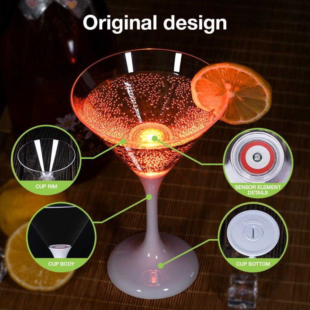 Confezione da 6 Bicchieri da Cocktail con 6 Colorazioni LED