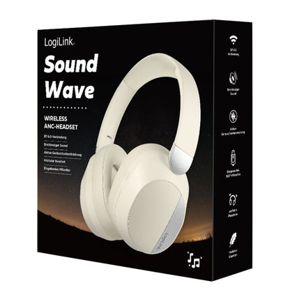 Cuffia Bluetooth V6.0 a Cancellazione Attiva del rumore ANC Beige