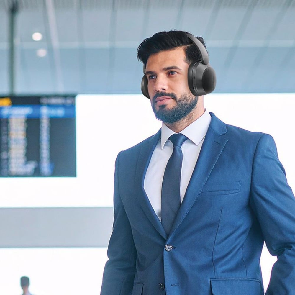 Cuffia Bluetooth V6.0 a Cancellazione Attiva del rumore ANC Nero