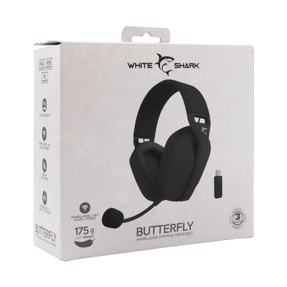 Cuffia Gaming Stereo Wireless con Microfono Nero BUTTERFLY