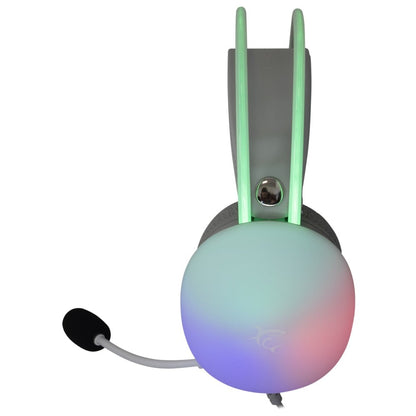 Cuffia Gaming Stereo con Microfono e Illuminazione RGB su Cuffie e Archetto Bianco FIREFLY