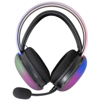 Cuffia Gaming Stereo con Microfono e Illuminazione RGB su Cuffie e Archetto Nero FIREFLY