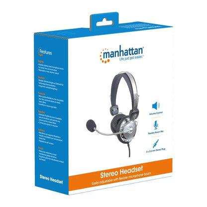 Cuffia Stereo con Microfono con Asta Flessibile