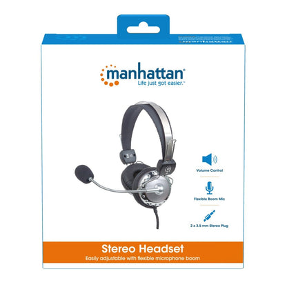 Cuffia Stereo con Microfono con Asta Flessibile