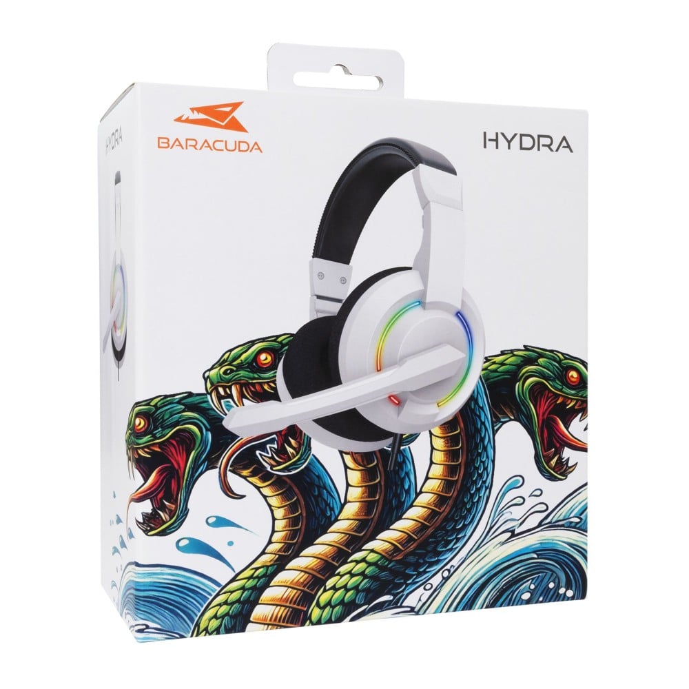 Cuffie Gaming con Microfono e Illuminazione RGB, BGH-021 HYDRA Bianco