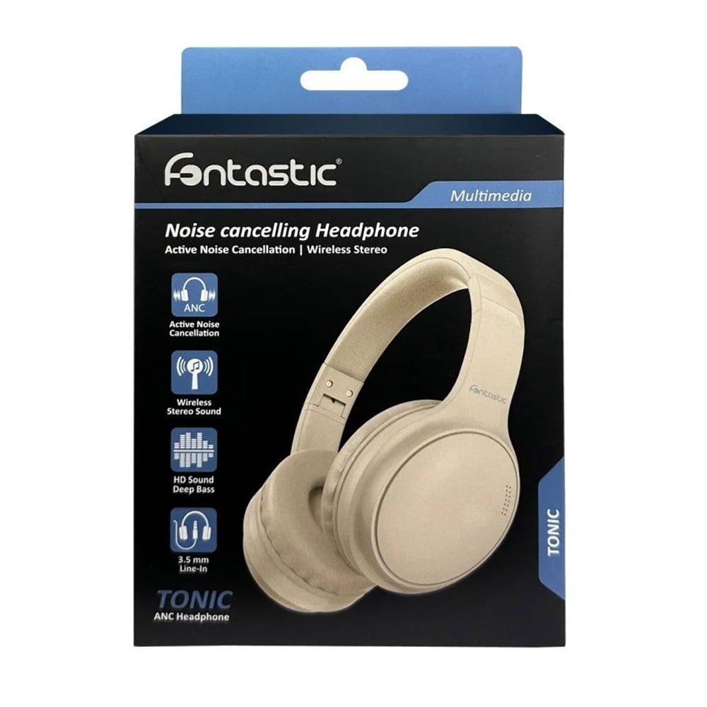 Cuffie Stereo Wireless Pieghevole con Microfono Tonic Beige