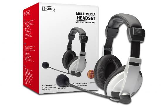 CUFFIE MULTIMEDIA CON MICROFONO, CONTROLLO VOLUME, AURICOLARI IMBOTTITI