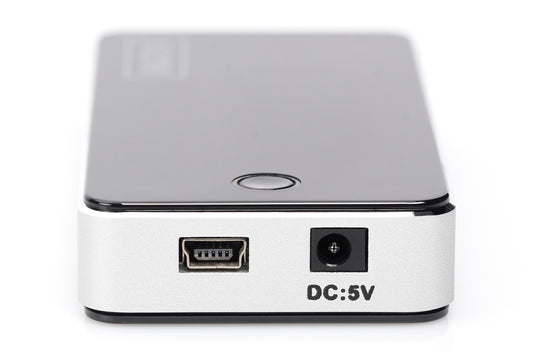 HUB CON 7 PORTE USB 2.0 CON ALIMENTATORE ESTERNO COLORE ARGENTO-NERO