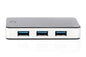 HUB 4 PORTE USB 3.0 CON ALIMENTATORE COLORE NERO