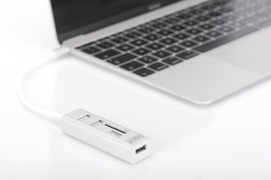 HUB OTG 3 PORTE TIPO C USB 2.0 CON LETTORE DI SCHEDE DIGITUS