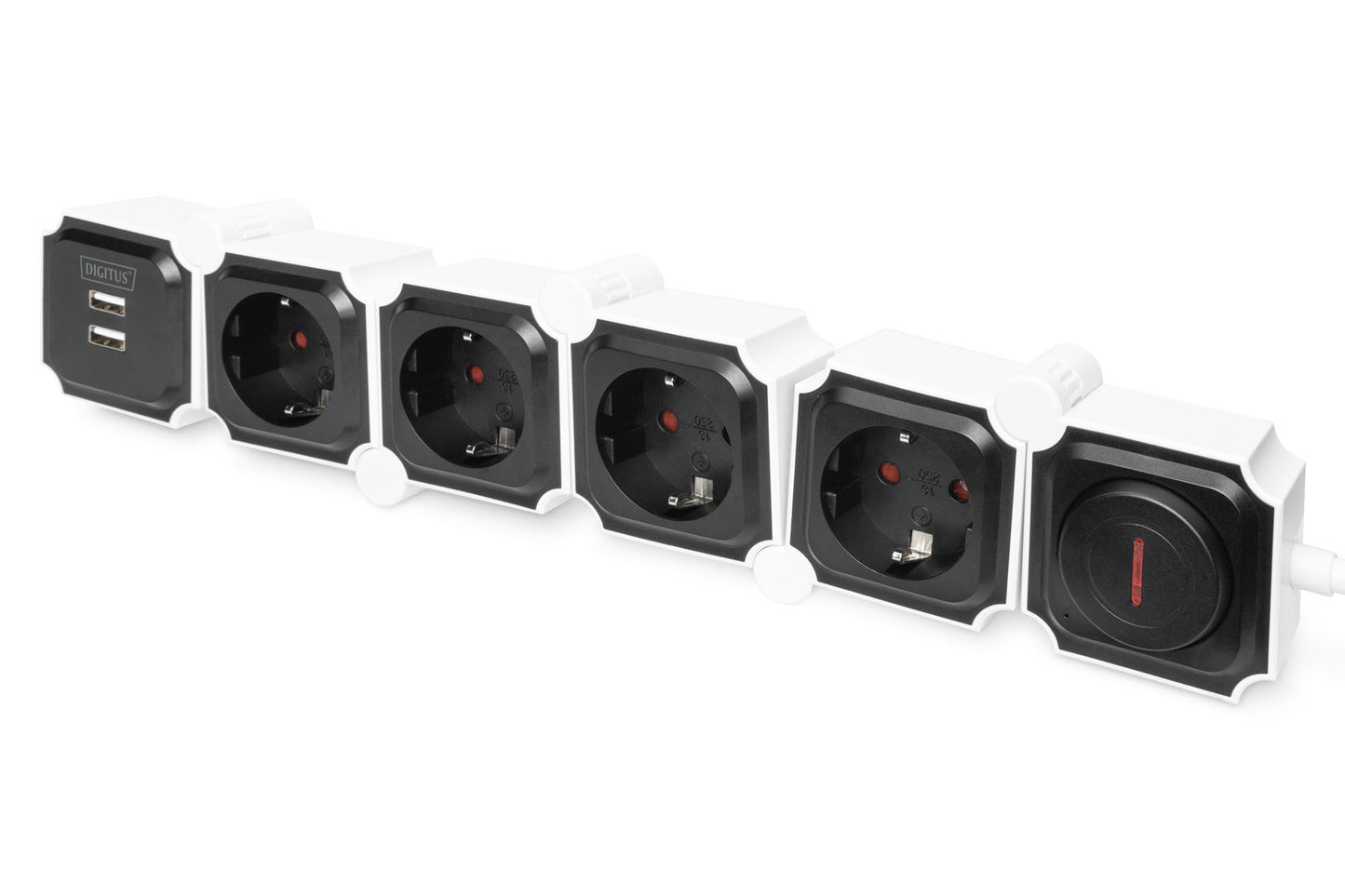 DIGITUS PRESA MULTIPLA FLESSIBILE DA 4 CON 2 ATTACCHI USB E INTERRUTTORE