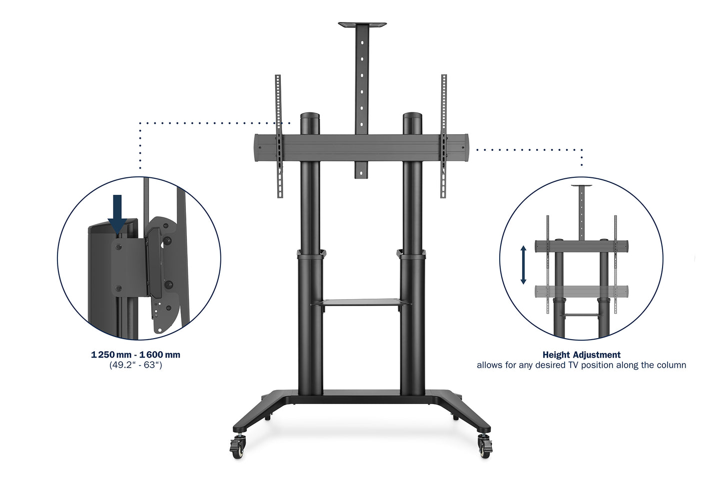 DIGITUS Carrello di presentazione per TV 70-120" max. 140 kg